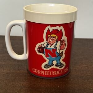 Vintage Thermo-Serv Nebraska Cornhuskers Herbie Mug "Go Big Red" Retro USA NCAA